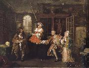 William Hogarth Painting fashionable marriage group s visit to doctor oil on canvas